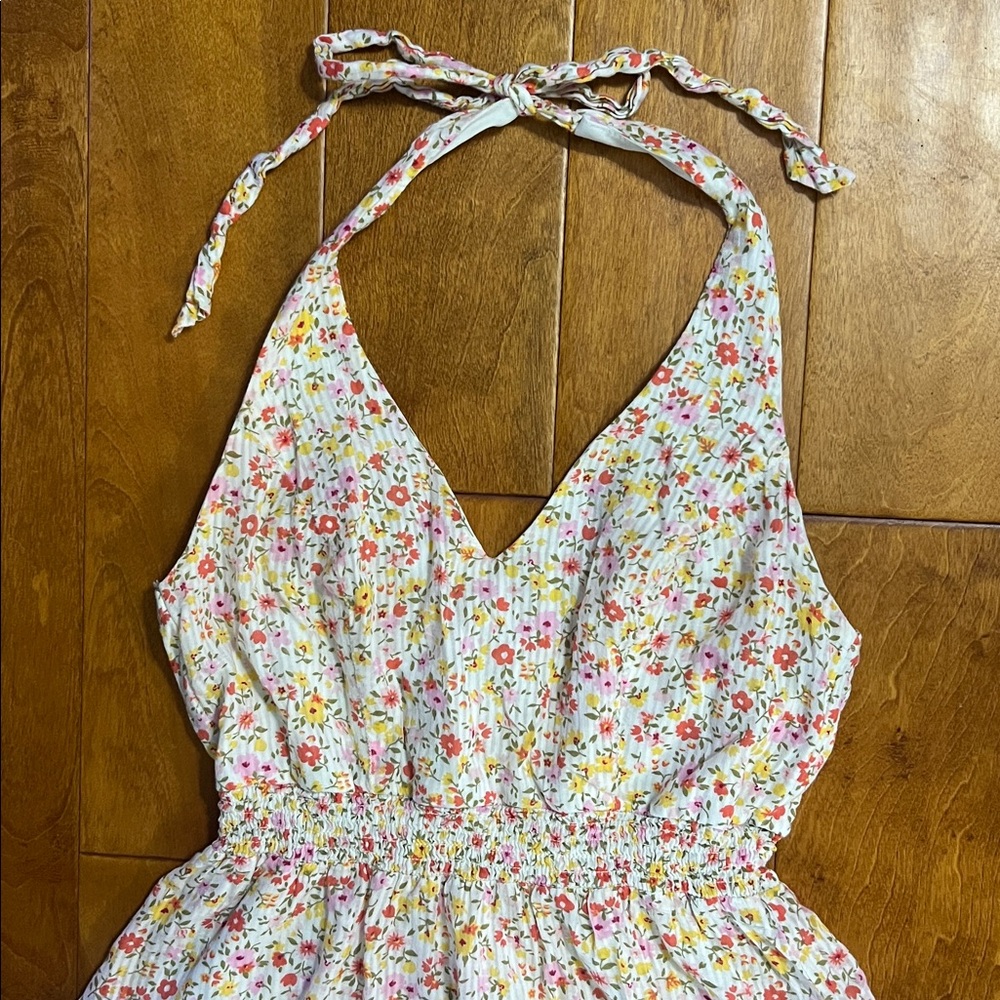 City Studio Floral Print Tiered Halter Dress Size M Cottagecore Fairy Coquette - Picture 4 of 12